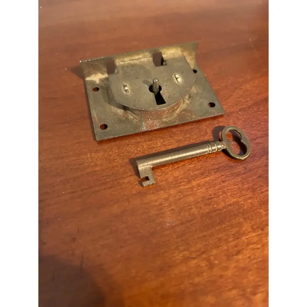 Vintage Working lock with Key Antique Style Brass Lock Set